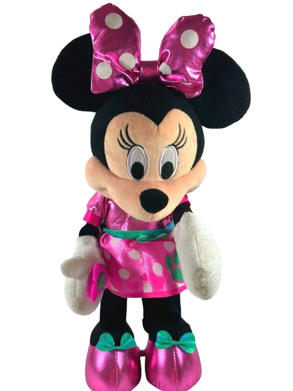 Minnie Mouse Plush Disney Junior Interactive Pink Polka Dot Roller Shoes 14"